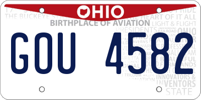 OH license plate GOU4582