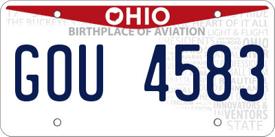 OH license plate GOU4583