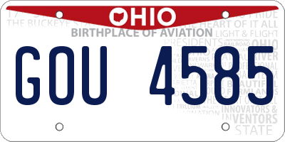 OH license plate GOU4585