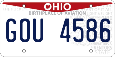 OH license plate GOU4586