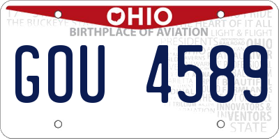 OH license plate GOU4589