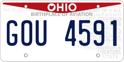 OH license plate GOU4591