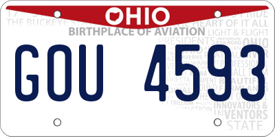 OH license plate GOU4593