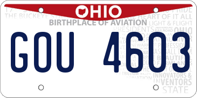 OH license plate GOU4603