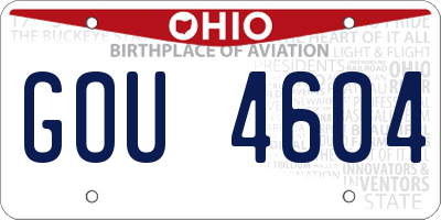 OH license plate GOU4604
