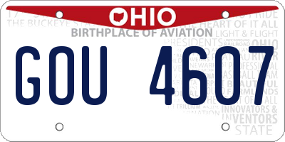 OH license plate GOU4607