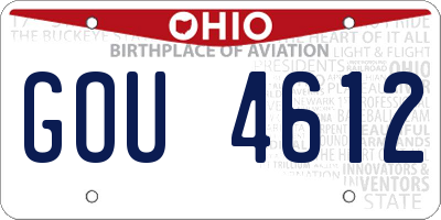 OH license plate GOU4612