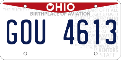 OH license plate GOU4613