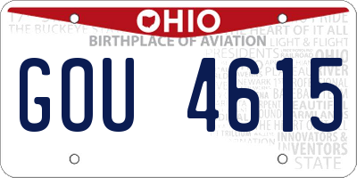 OH license plate GOU4615