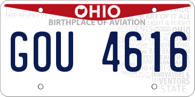 OH license plate GOU4616