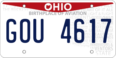 OH license plate GOU4617
