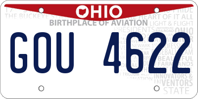 OH license plate GOU4622