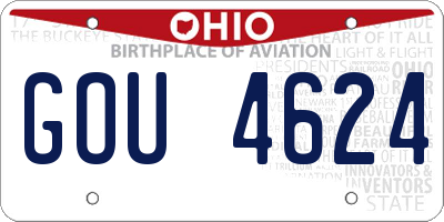 OH license plate GOU4624