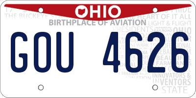 OH license plate GOU4626