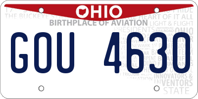 OH license plate GOU4630