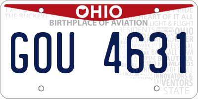 OH license plate GOU4631
