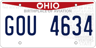 OH license plate GOU4634