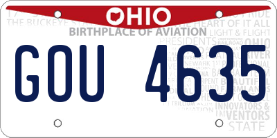 OH license plate GOU4635