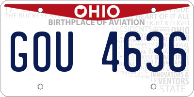 OH license plate GOU4636