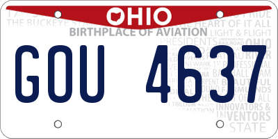 OH license plate GOU4637