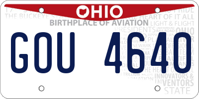 OH license plate GOU4640