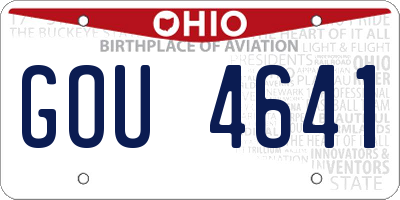 OH license plate GOU4641