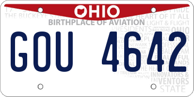 OH license plate GOU4642
