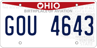 OH license plate GOU4643