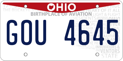 OH license plate GOU4645