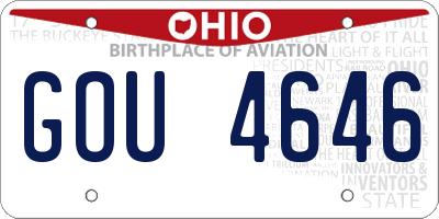 OH license plate GOU4646