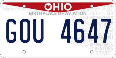OH license plate GOU4647