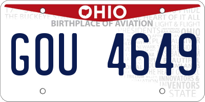 OH license plate GOU4649