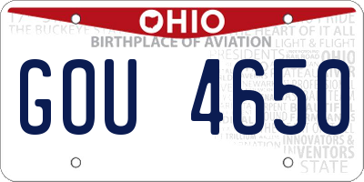 OH license plate GOU4650