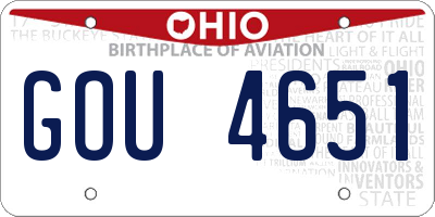 OH license plate GOU4651