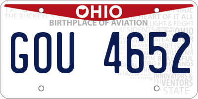 OH license plate GOU4652