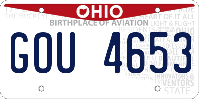 OH license plate GOU4653