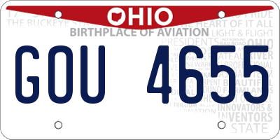OH license plate GOU4655