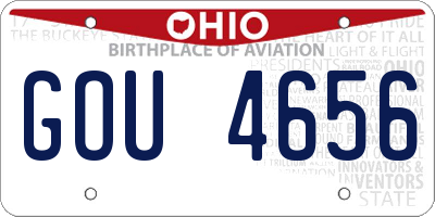 OH license plate GOU4656
