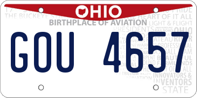 OH license plate GOU4657