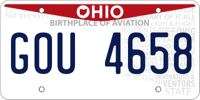 OH license plate GOU4658