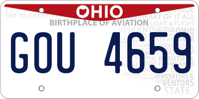 OH license plate GOU4659