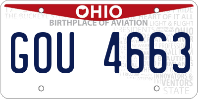 OH license plate GOU4663