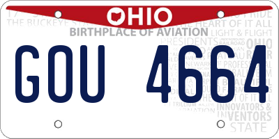 OH license plate GOU4664