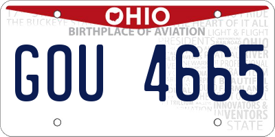 OH license plate GOU4665