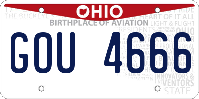 OH license plate GOU4666