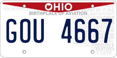 OH license plate GOU4667