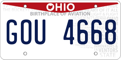 OH license plate GOU4668