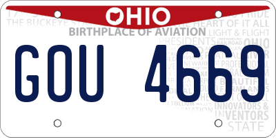 OH license plate GOU4669