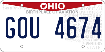 OH license plate GOU4674