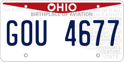OH license plate GOU4677